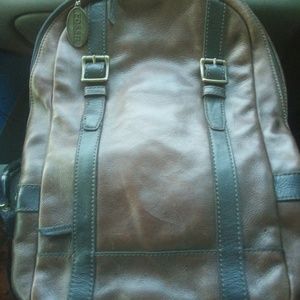 Fossil leather backpack